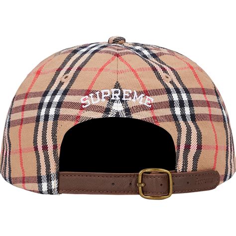 supreme burberry denim hat|supreme burberry 6 panel hat.